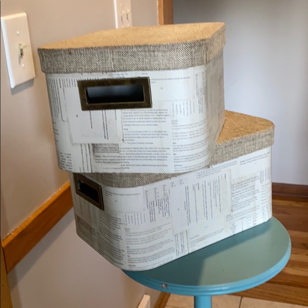 Farmhouse style decorative boxes to hide things